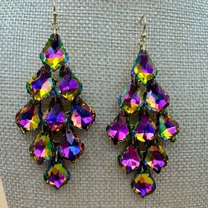 Cära Multicolor Iridescent Chandelier Earrings NWT